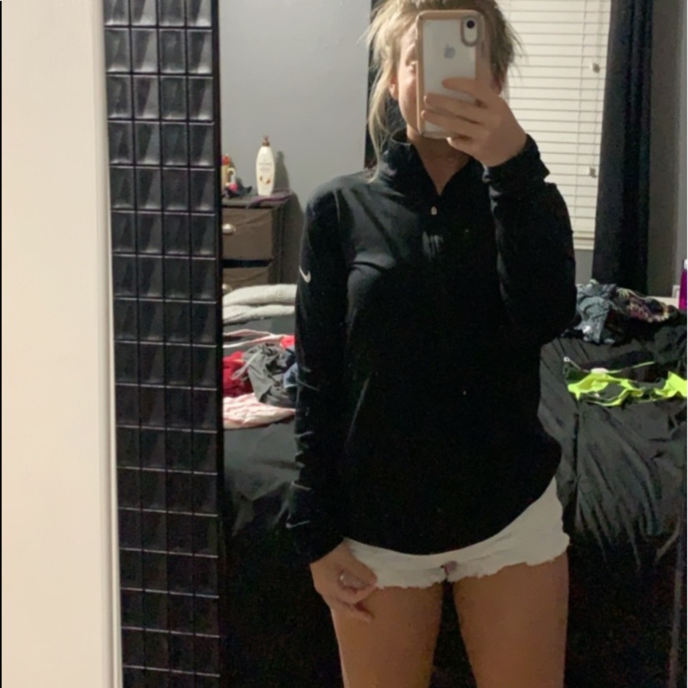 NIKE PRO BLACK QUARTER ZIP PULLOVER